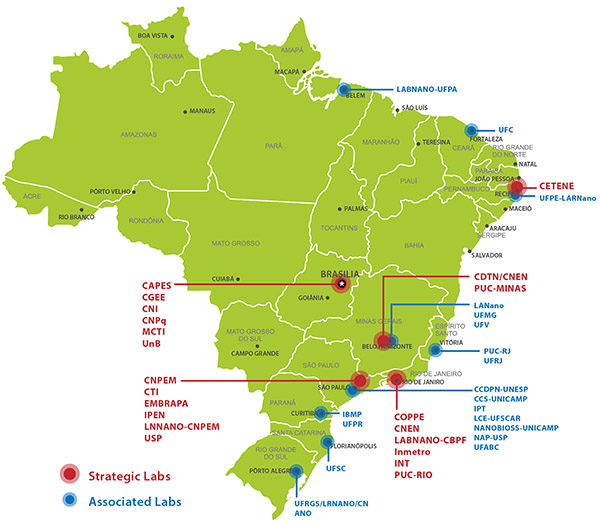 Brazil map of project participants