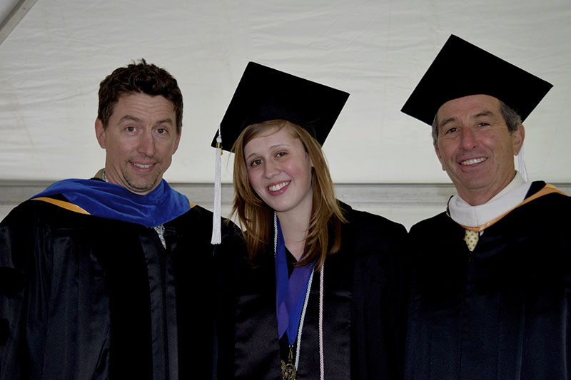 May 2014 Spring Commencement Ceremony: Max Boykoff, Rachel Brinks, and Dale Miller