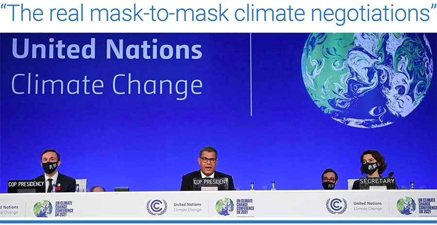 "The real mask-to-mask climate negotiations”