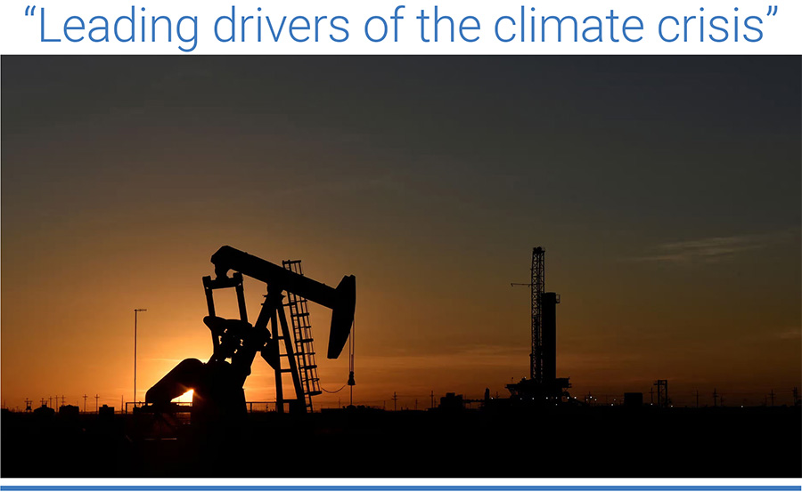 "Leading drivers of the climate crisis”