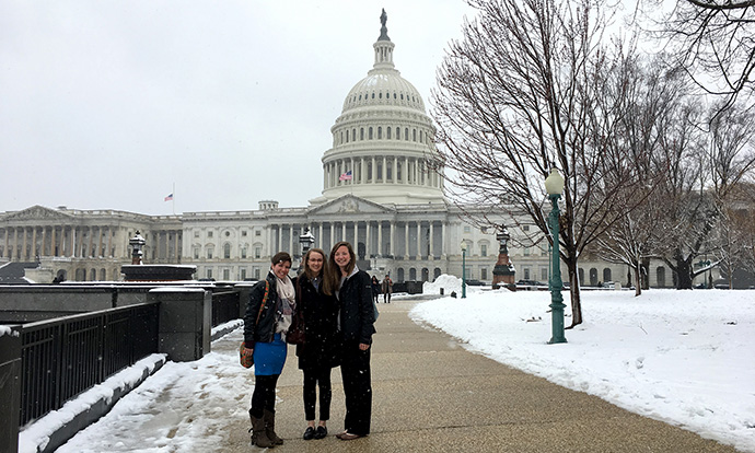 Amanda Koch, Julia Bakker-Arkema, and Kaitlin McCreery in Washington, DC.