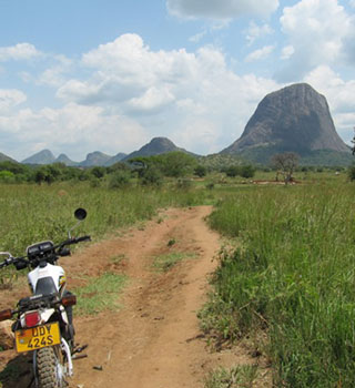 Scenery and scared rock in Abim
