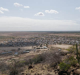 Merti (one of the survey communities) from a plateau on the edge of town