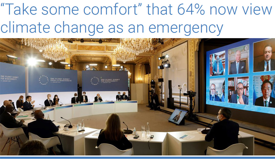 “Take some comfort” that 64% now view climate change as an emergency