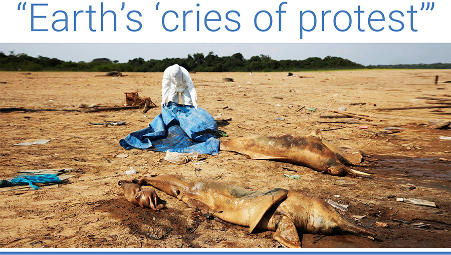 “Earth’s ‘cries of protest’"