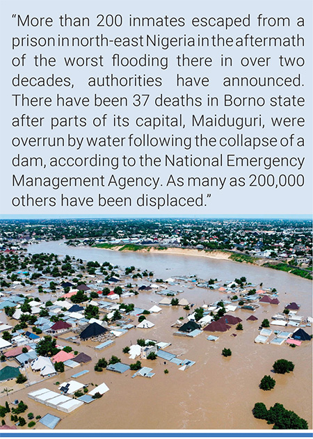 There have been 37 deaths in Borno state after parts of its capital, Maiduguri, were overrun by water on 9 September following the collapse of a dam. Photo: Musa Ajit Borno/AP.