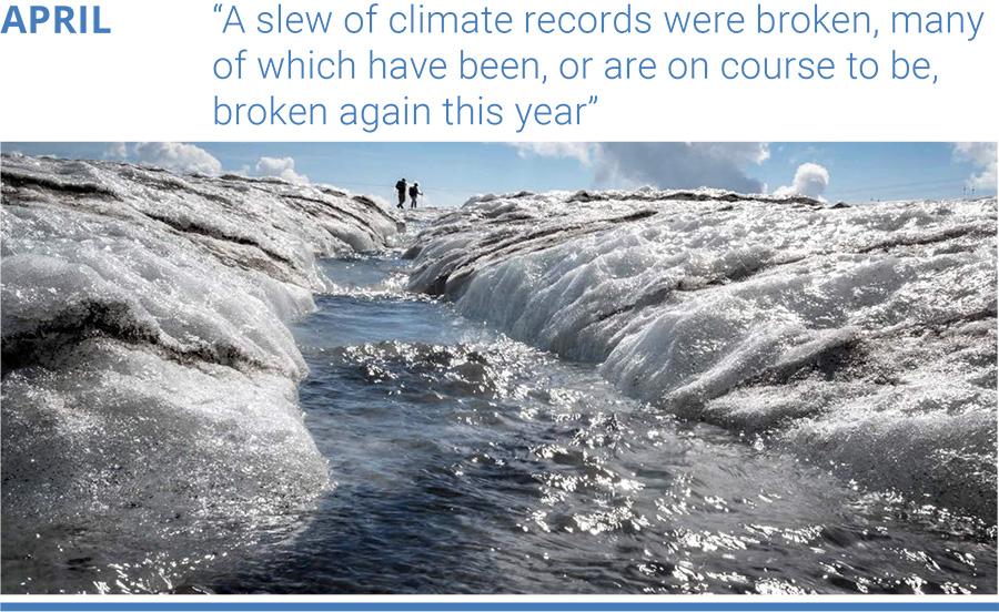 A slew of climate records were broken, many of which have been, or are on course to be, broken again this year