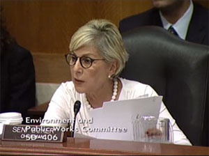 Sen. Barbara Boxer, who convened the hearing of the Senate Committee on Environment and Public Works