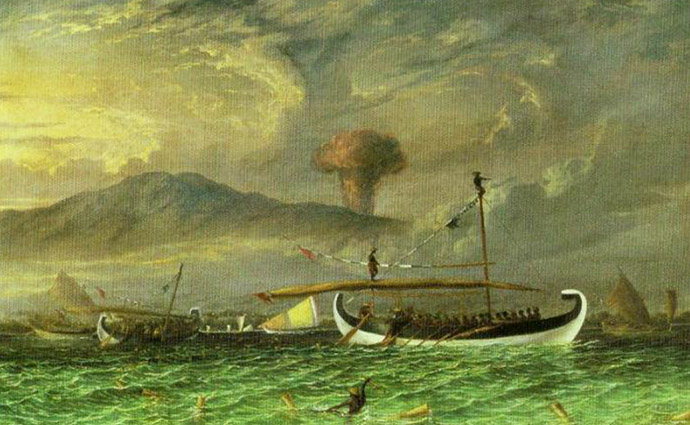 Possible depiction of the eruption of the Tambora. Artist unknown.