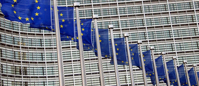 European Commission flags