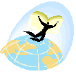 Image of person flying above Earth