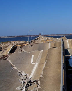 bridge in ruins