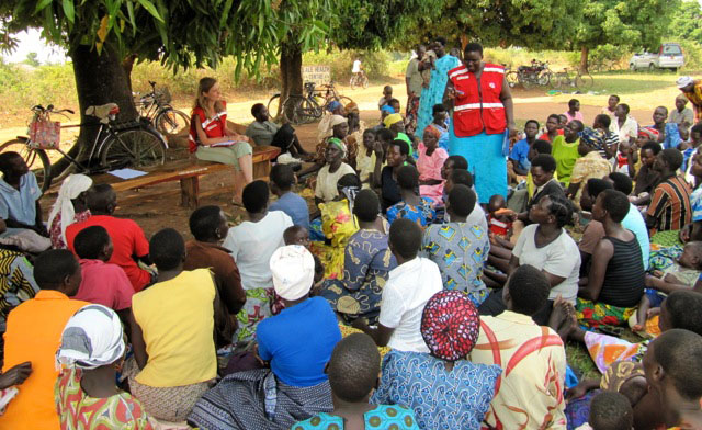 Deborah (focal person in Soroti) facilitating a focus group while I take notes