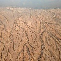 Photo Gallery by 2019 Red Cross/Red Crescent Climate Centre Junior Researcher, Sarah Posner. aerial view of the landscape of Turkana county.