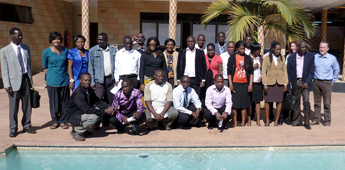 DREF reviewers, ZRC staff, and volunteers at the end of the workshop